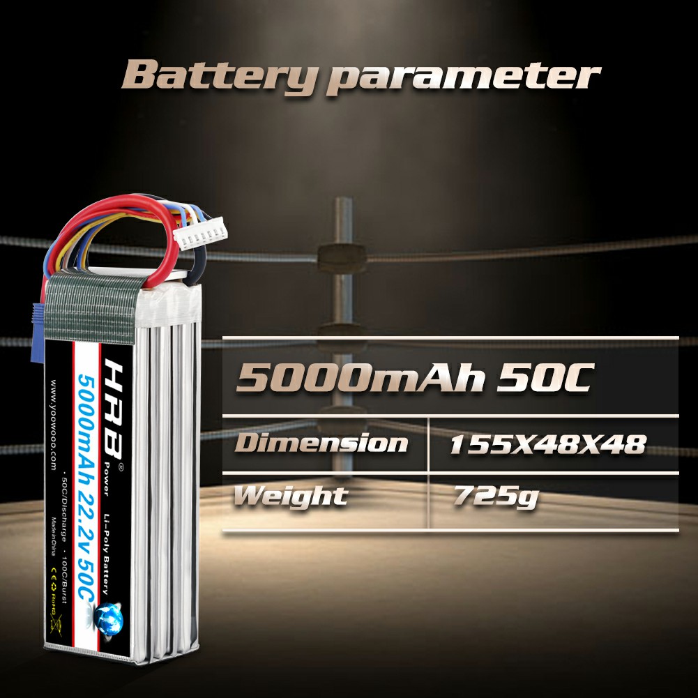 6S Lipo Battery 22.2V 5000Mah - HRB 6S Lipo Pil 22.2V 5000mAh