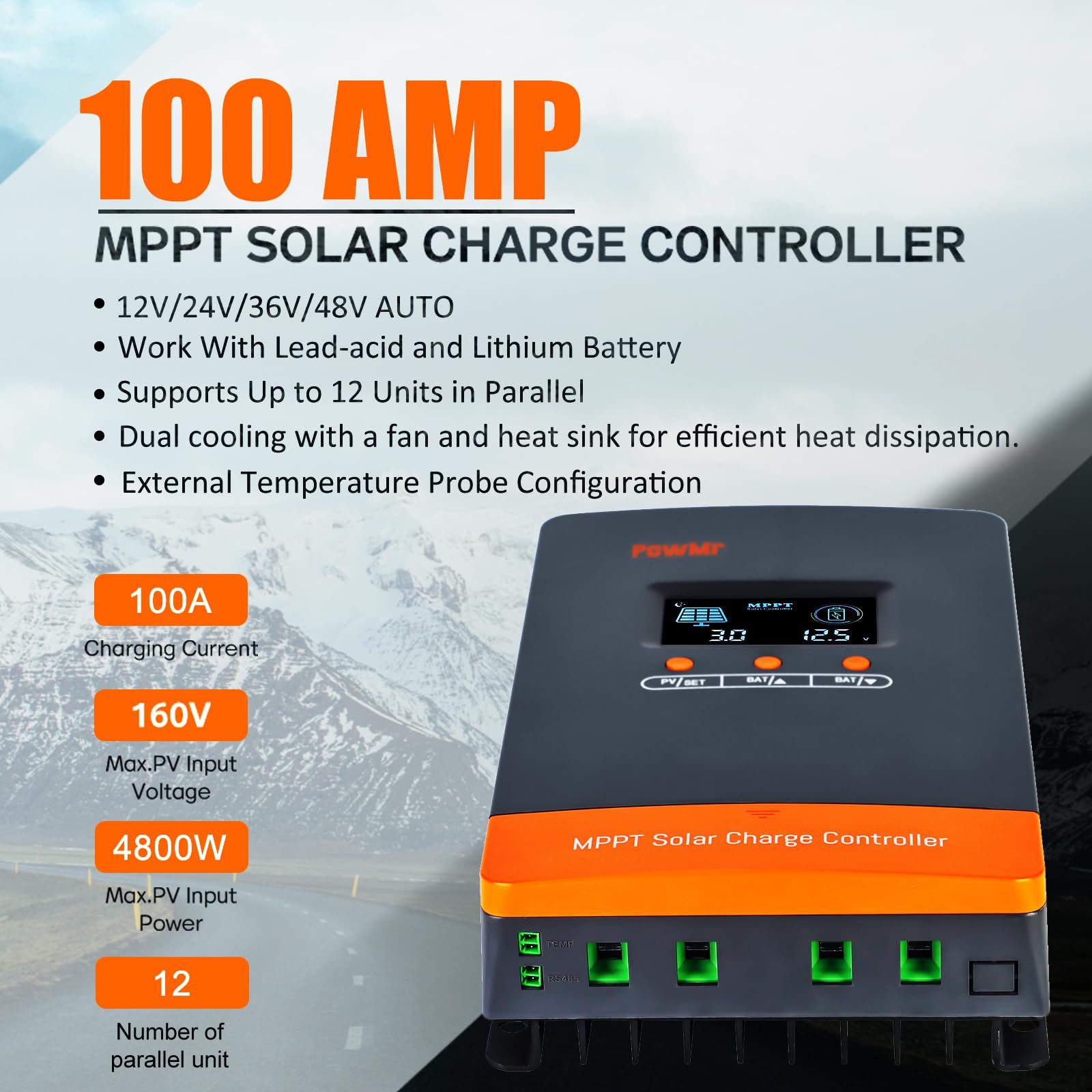 PowMr 100A MPPT Solar Şarj Kon - Lifepo4 12V 100Ah Bms Bluetooth incelemesi ve fiyatı
